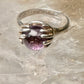 Hands ring size 6 amethyst orb ball globe band sterling silver women