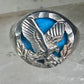Black Hills Gold ring turquoise Eagle Size 7.25 sterling silver women men