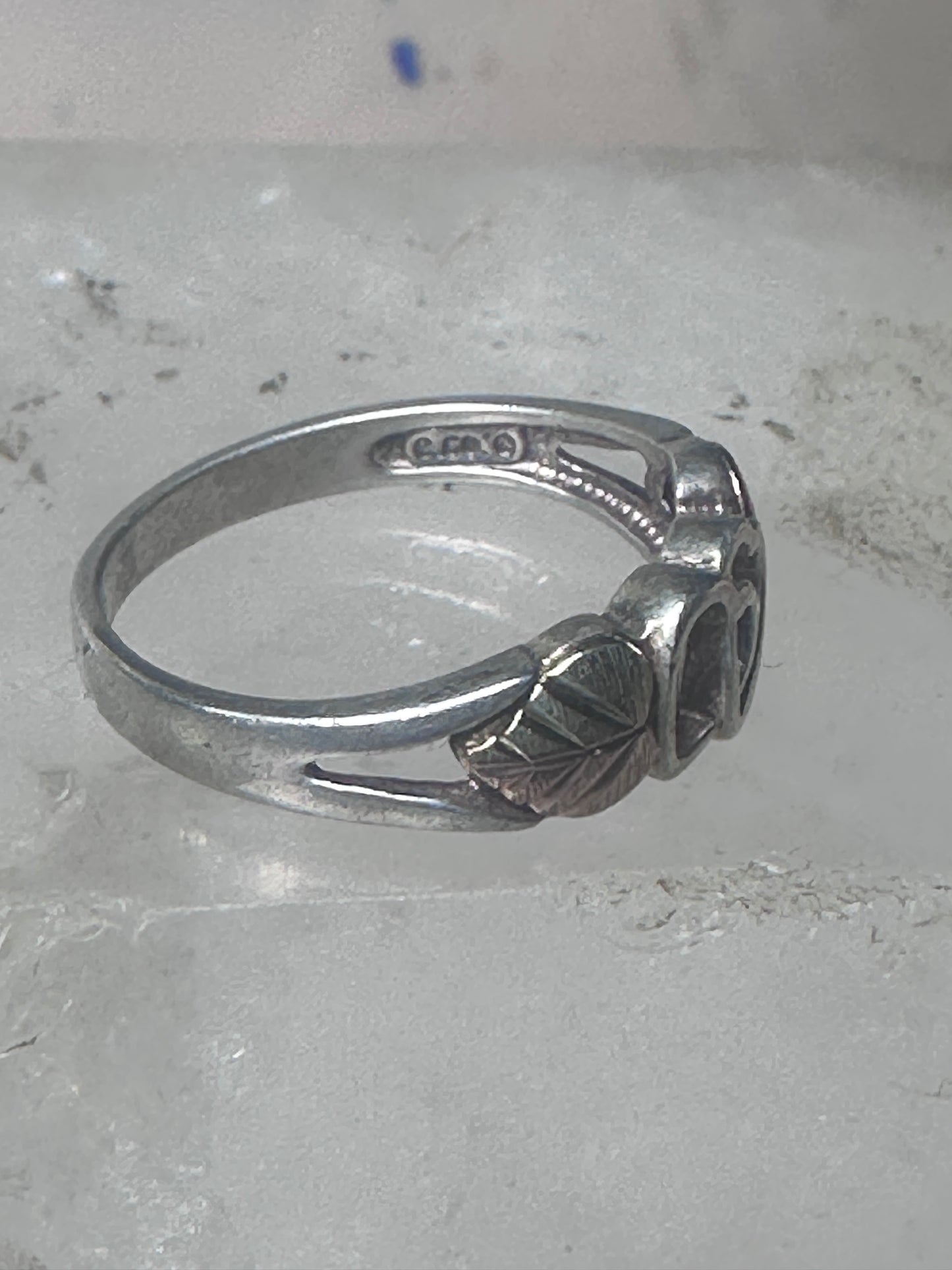 Black Hills ring double heart love band Valentine size 7 sterling silver women girl