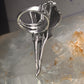 Skull Bird Ring Raven long band size 7.75 sterling silver women