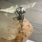 Skull Bird Ring Raven long band size 7.75 sterling silver women