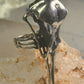 Skull Bird Ring Raven long band size 7.75 sterling silver women