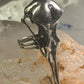 Skull Bird Ring Raven long band size 7.75 sterling silver women