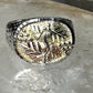 Black Hills Gold ring Onyx Leaf  band size 10 sterling silver women men