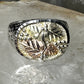 Black Hills Gold ring Onyx Leaf  band size 10 sterling silver women men