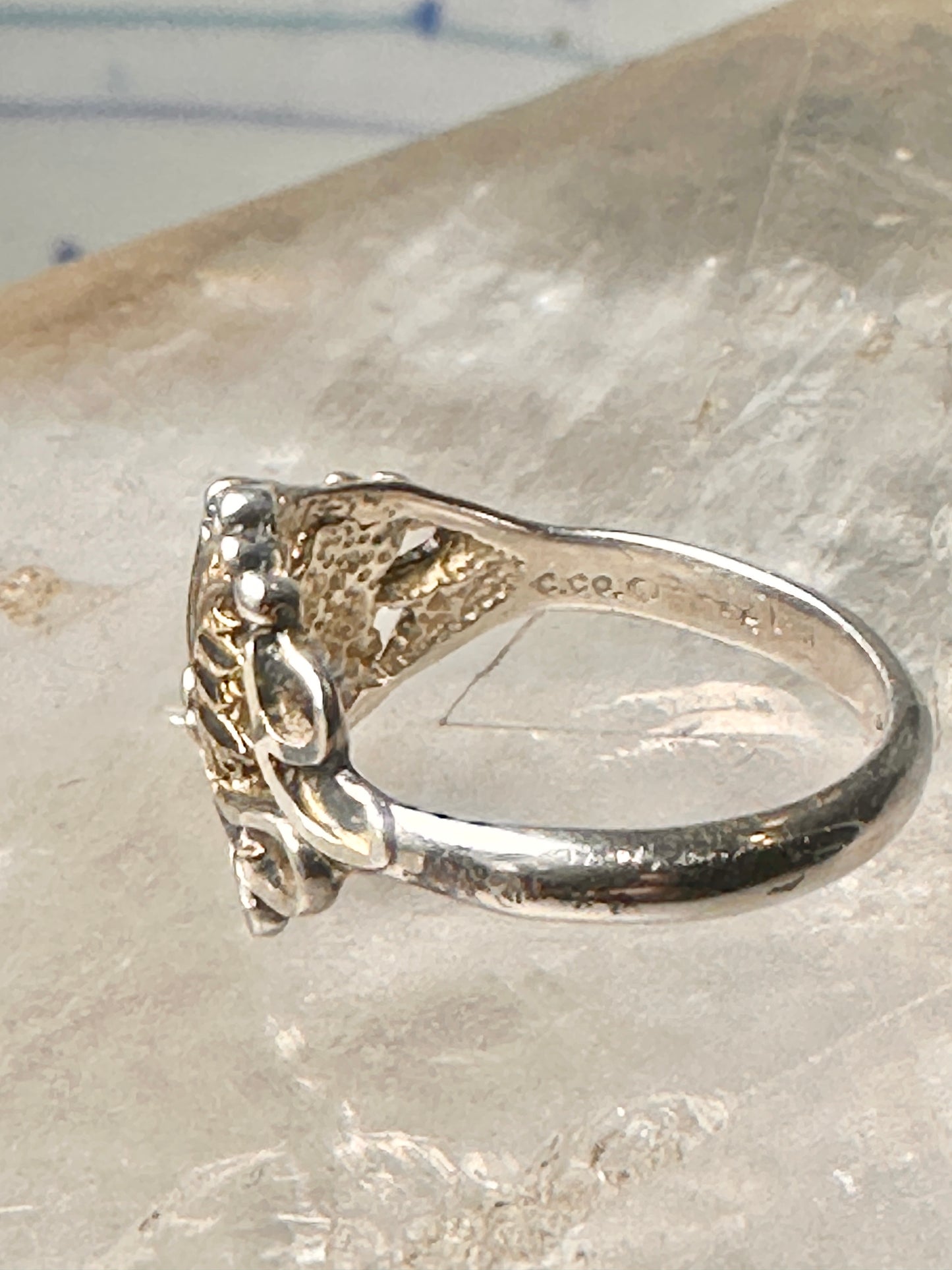 Black Hills Gold ring size 5 leaves band sterling silver women
