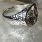 Black Hills Gold ring Onyx Leaf  band size 10 sterling silver women men