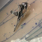 Skull Bird Ring Raven long band size 7.75 sterling silver women