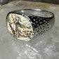 Black Hills Gold ring Onyx Leaf  band size 10 sterling silver women men