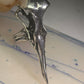 Skull Bird Ring Raven long band size 7.75 sterling silver women