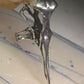Skull Bird Ring Raven long band size 7.75 sterling silver women