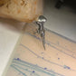 Skull Bird Ring Raven long band size 7.75 sterling silver women