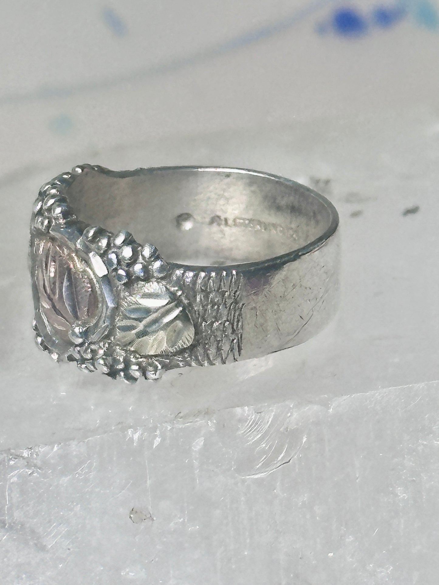 Black Hills ring leaves band pinky wedding size 5.75 sterling silver women