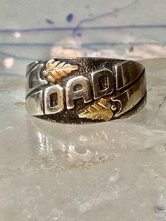 Black Hills Gold ring size 5 leaves Dad Fathers Day band sterling silver women