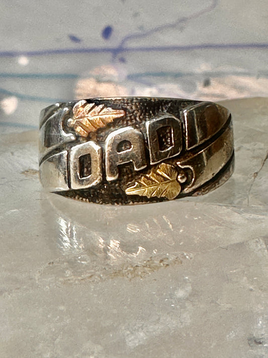 Black Hills Gold ring size 5 leaves Dad Fathers Day band sterling silver women