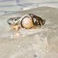 Black Hills Gold ring size 8 Pearl leaves band sterling silver women