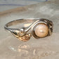 Black Hills Gold ring size 8 Pearl leaves band sterling silver women
