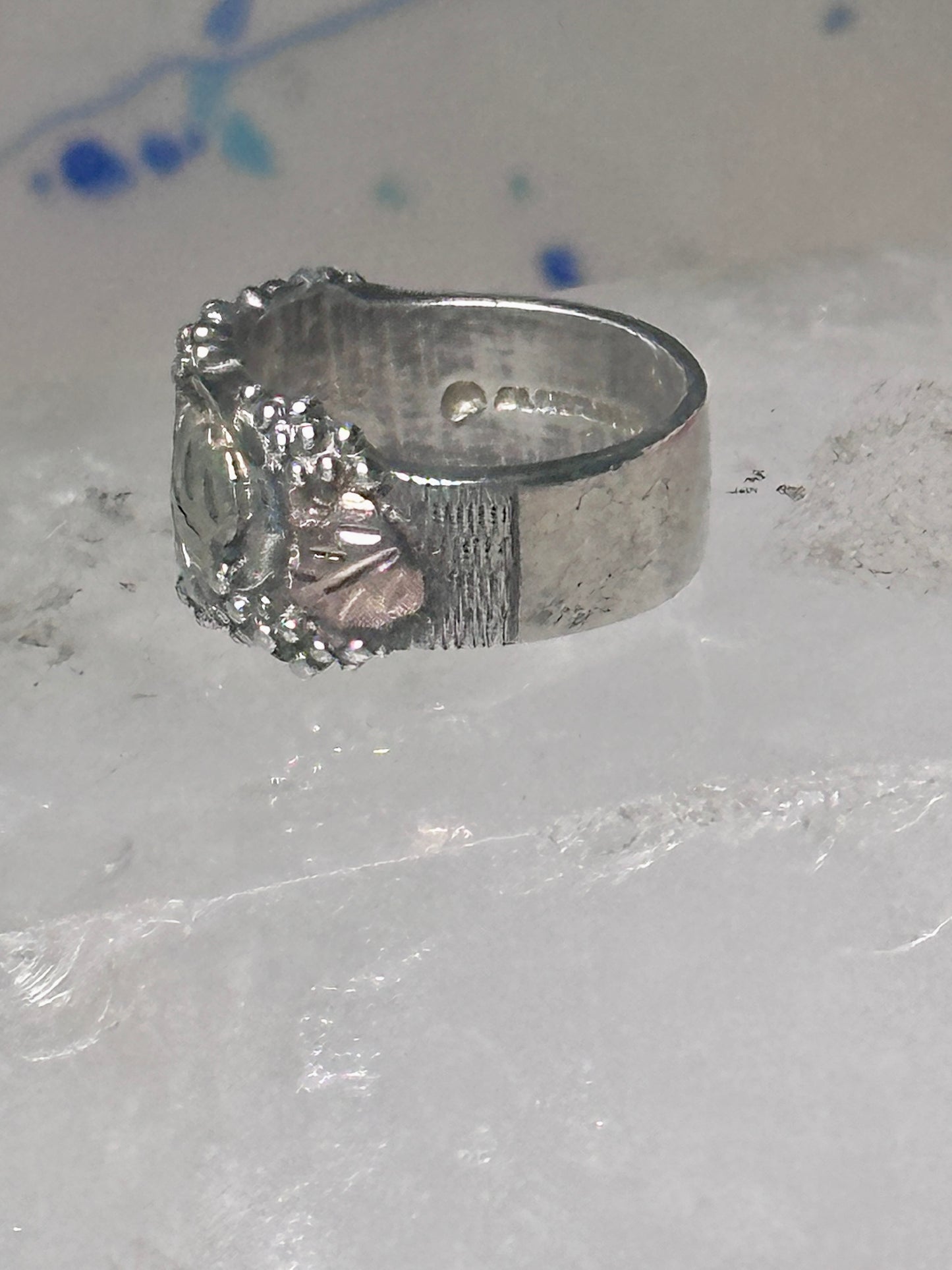 Black Hills ring leaves band pinky wedding size 4 sterling silver women