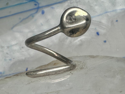 Vintage Sterling Silver Abstract Sculptural Organic Form Bypass Ring Size 6 925