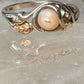 Black Hills Gold ring size 8 Pearl leaves band sterling silver women