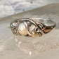 Black Hills Gold ring size 8 Pearl leaves band sterling silver women