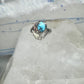 Vintage Sterling Silver Sleeping Beauty Turquoise Black Hills Gold Leaf Ring Size 5 925