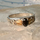 Black Hills Gold ring onyx band size 7.75 leaves sterling silver women