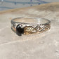 Black Hills Gold ring onyx band size 7.75 leaves sterling silver women
