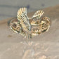 Black Hills Gold ring size 7.5 Eagle leaves band sterling silver women