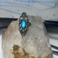 Long Navajo ring  turquoise squash blossom leaves size 7.75 sterling silver women