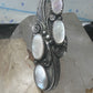 Long Navajo ring mother of pearl MOP leaves size 7.75 sterling silver women