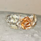 Black Hills Gold ring rose band size 6.75 sterling silver women