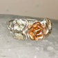 Black Hills Gold ring rose band size 6.75 sterling silver women