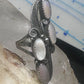 Long Navajo ring mother of pearl MOP leaves size 7.75 sterling silver women