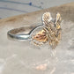 Black Hills Gold ring size 7.5 Eagle leaves band sterling silver women