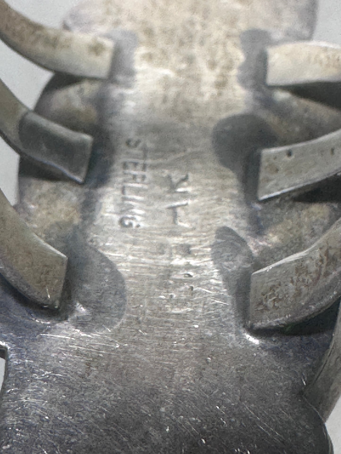 Long Navajo ring mother of pearl MOP leaves size 7.75 sterling silver women