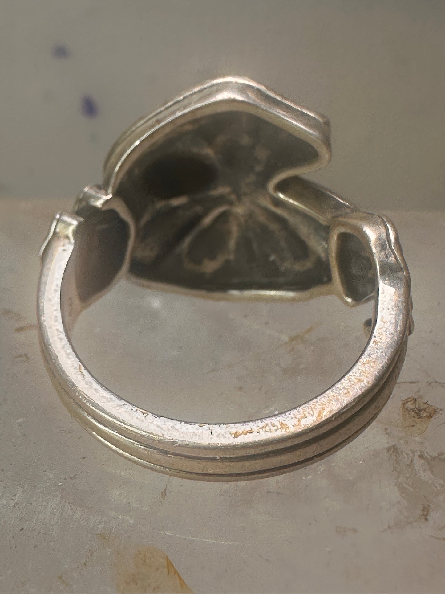 Frog Ring on Lily Pad by KC Studio size 9 turquoise sterling silver women