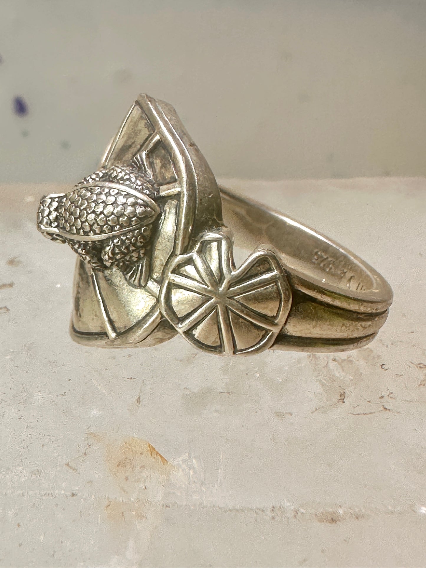 Frog Ring on Lily Pad by KC Studio size 9 turquoise sterling silver women