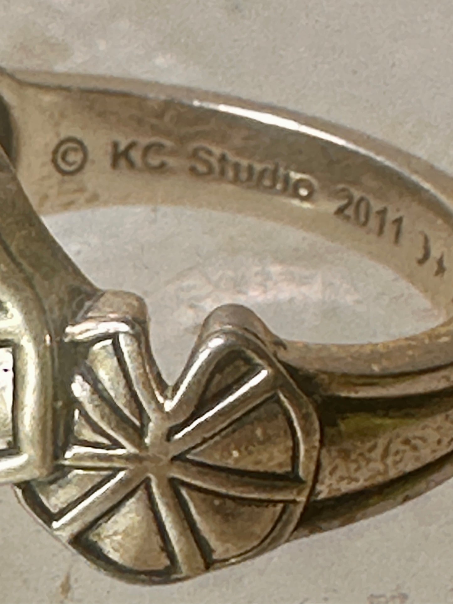 Frog Ring on Lily Pad by KC Studio size 9 turquoise sterling silver women