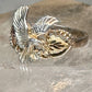Black Hills Gold ring size 7.5 Eagle leaves band sterling silver women