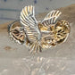 Black Hills Gold ring size 7.5 Eagle leaves band sterling silver women
