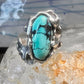 Brutalist Turquoise ring size 6.25 band sterling silver women