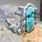 Brutalist Turquoise ring size 6.25 band sterling silver women