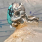 Brutalist Turquoise ring size 6.25 band sterling silver women