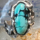 Brutalist Turquoise ring size 6.25 band sterling silver women