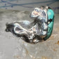 Brutalist Turquoise ring size 6.25 band sterling silver women
