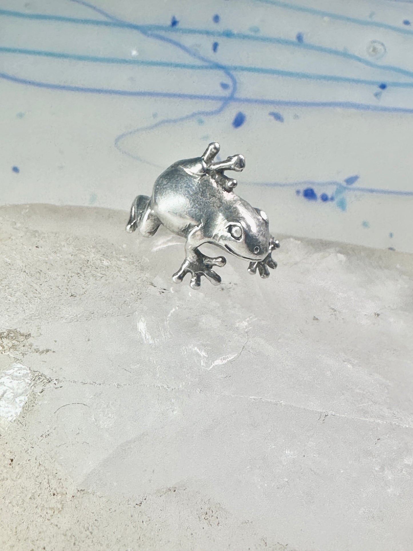 Vintage Frog ring reptile lizard band size 8.25 sterling silver women