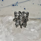 Butterfly ring Lady Face Art Deco size 6 marcasites  sterling silver band women girls