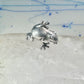 Vintage Frog ring reptile lizard band size 8.25 sterling silver women