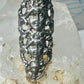 Long 3 faces ring Art Deco Nouveau face size 5.25 sterling silver women
